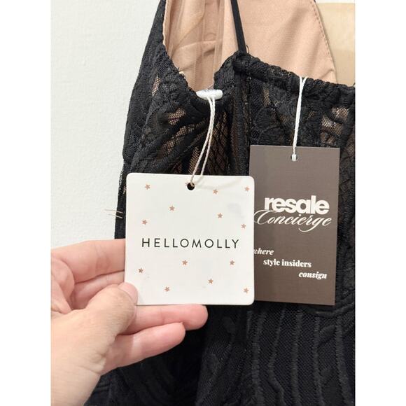 NWT Hello Molly I Come Alive Plunging V-Neck Slit Maxi Dress Black Womens Size L - Picture 4 of 6